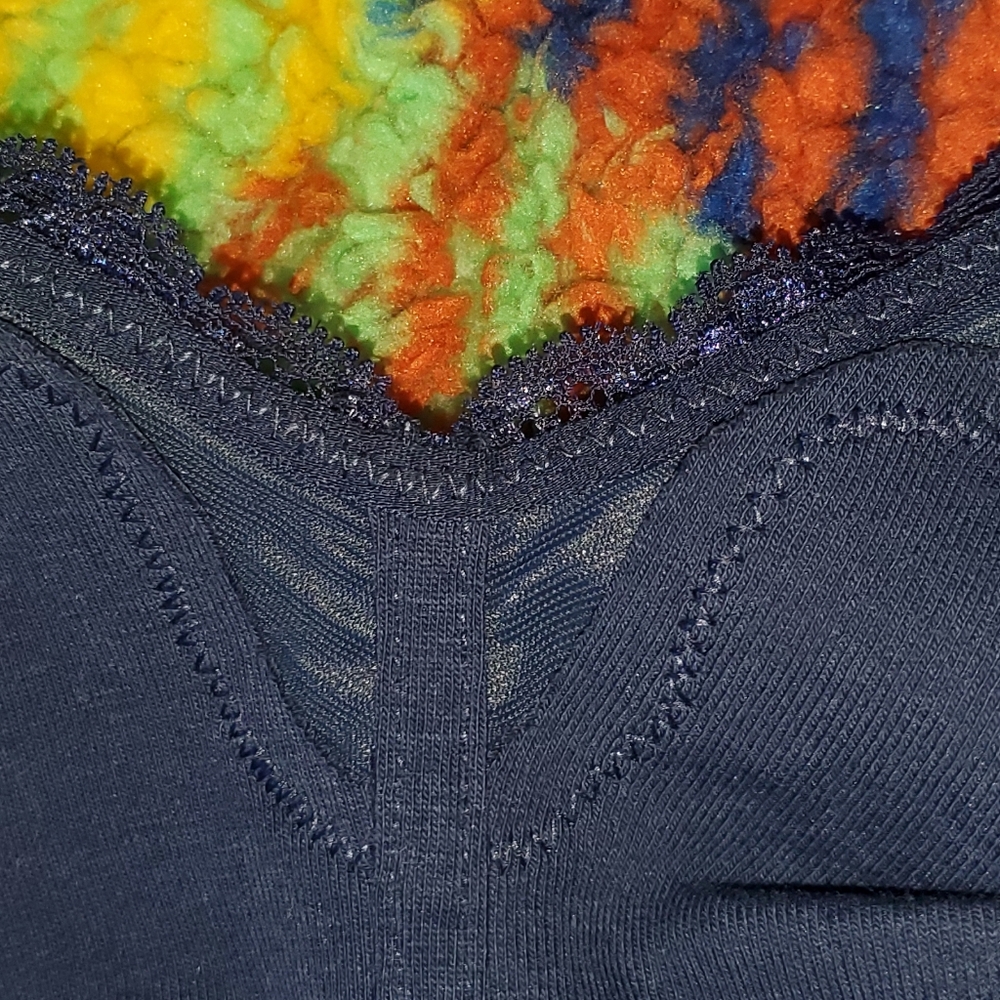 [42H] ti Voglio ~ Cotton Wirefree - NWT Navy Bra Blue with Lace detail - Picture 9 of 11